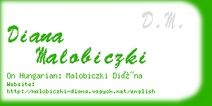 diana malobiczki business card